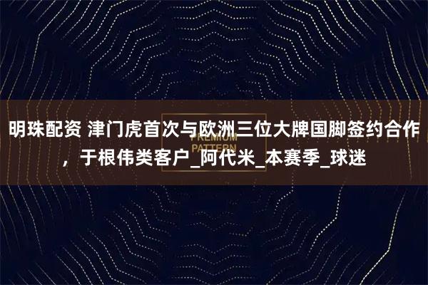 明珠配资 津门虎首次与欧洲三位大牌国脚签约合作，于根伟类客户_阿代米_本赛季_球迷